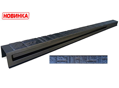 Форма для стовпа розпашна №50 "Колотий камінь" з пазами. Розміри 120х120х2850 мм